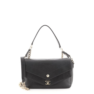 Chanel CC Envelope Flap Crossbody Chevron Calfskin Small