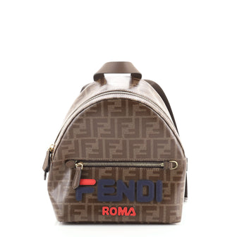 Fendi Mania Logo Backpack Zucca Coated Canvas Mini