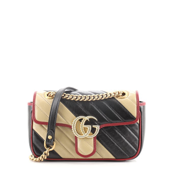 Gucci GG Marmont Chain Wallet Diagonal Quilted Leather Mini