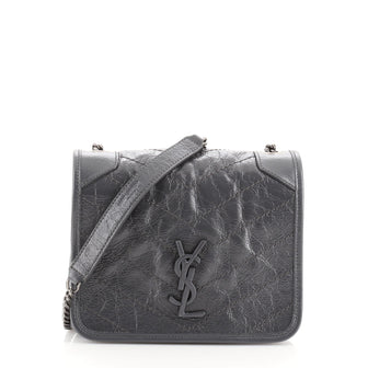Saint Laurent Niki Chain Wallet Matelasse Chevron Leather