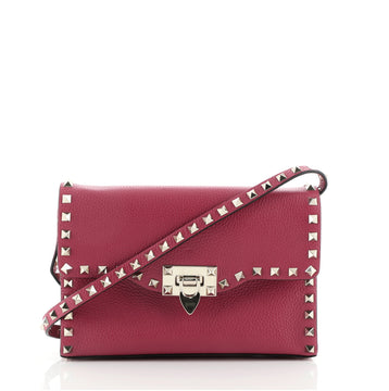 Valentino Rockstud Flip Lock Flap Bag Leather Medium