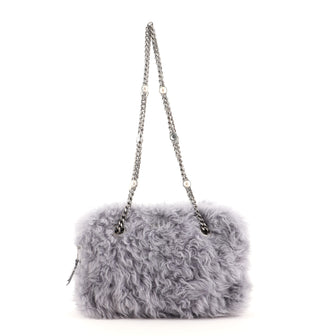 Miu Miu Crystal Chain Bowler Bag Fur Large