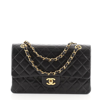 Chanel Vintage Classic Double Flap Bag Quilted Lambskin Medium