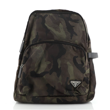 Prada Double Zip Backpack Printed Tessuto Medium