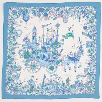 Hermes La Folle Parade Scarf Printed Silk 90