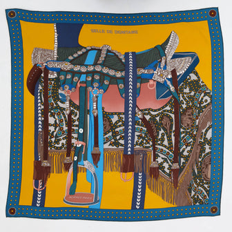 Hermes Selle De Dignitaire Scarf Printed Silk 90
