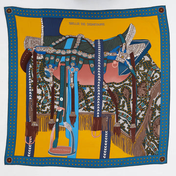 Hermes Selle De Dignitaire Scarf Printed Silk 90
