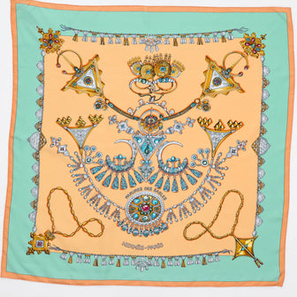 Hermes Parures Des Sables Scarf Printed Silk 90