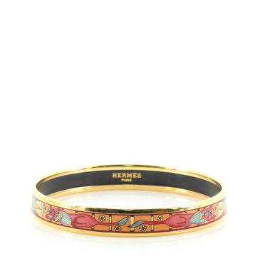 Hermes Bangle Bracelet Printed Enamel Narrow