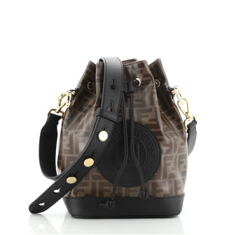 Fendi Mon Tresor Bucket Bag Zucca Coated Canvas Small
