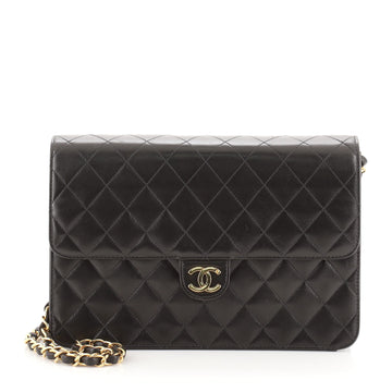 Chanel Vintage Clutch with Chain Quilted Leather Medium