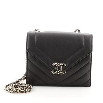 Chanel Envelope Flap Bag Chevron Calfskin Small