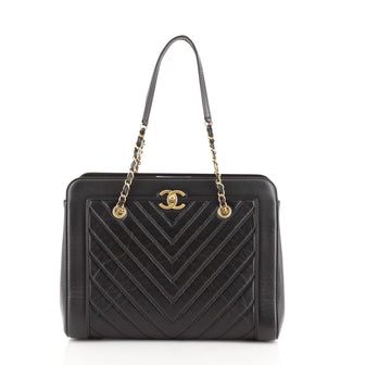 Chanel CC Chain Shopping Tote Chevron Calfskin Medium