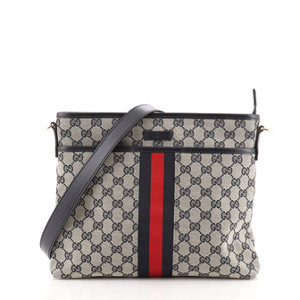 Gucci Front Pocket Web Messenger GG Canvas Small