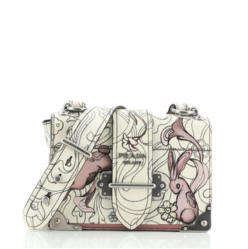 Prada Cahier Crossbody Bag Printed Leather Small