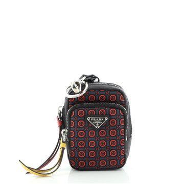 Prada Keychain Zip Pouch Printed Tessuto Mini