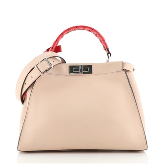 Fendi Peekaboo Bag Leather with Whipstitch Detail Regular