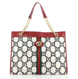 Gucci Rajah Chain Tote GG Tweed Large