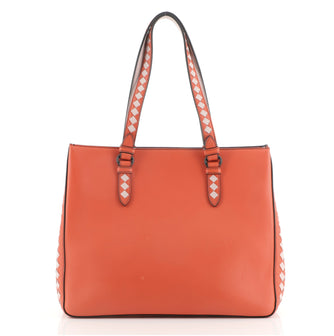 Bottega Veneta Shopping Tote Leather with Intrecciato Detail Medium