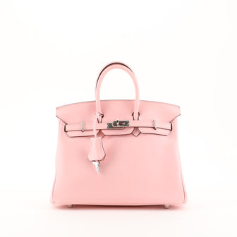 Hermes Birkin Handbag Pink Swift with Palladium Hardware 25
