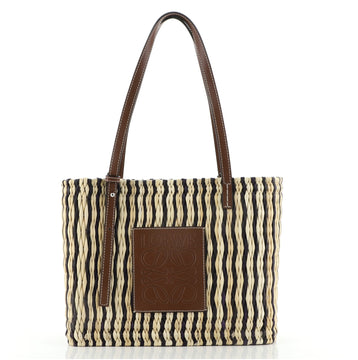Loewe Square Basket Tote Woven Raffia Small