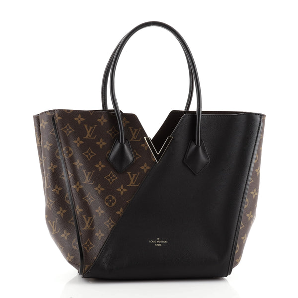 Louis Vuitton Kimono MM Monogram Black Canvas Calfskin Leather V Tote  Handbag