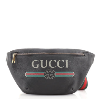 Gucci Logo Belt Bag Printed Leather Small