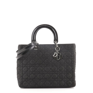 Christian Dior Vintage Lady Dior Bag Cannage Quilt Denim Large
