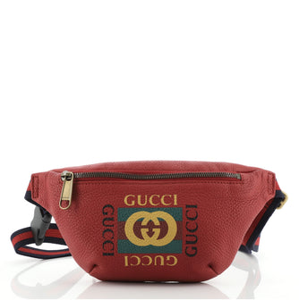 Gucci Logo Belt Bag Printed Leather Small