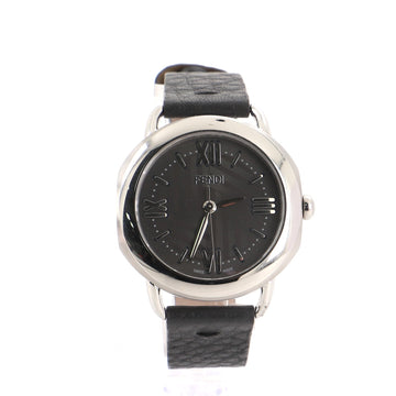 Fendi Selleria Quartz Watch Stainless Steel and Leather 35
