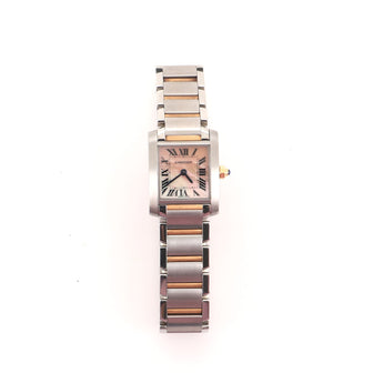 Cartier Tank Francaise Quartz Watch Stainless Steel and Rose Gold with Mother of Pearl 20