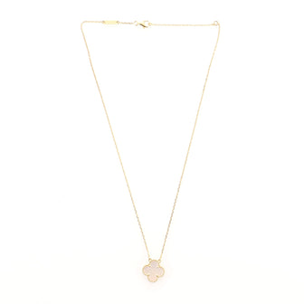 Van Cleef & Arpels Vintage Alhambra Pendant Necklace 18K Yellow Gold and Mother of Pearl