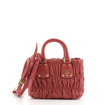 Prada Gaufre Convertible Tote Nappa Leather Mini