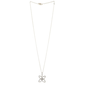 Louis Vuitton Flower Pendant Necklace 18K White Gold with Diamonds