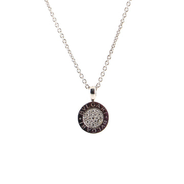 Bvlgari Bvlgari Circle Pendant Necklace 18K White Gold with Diamonds
