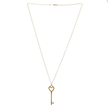 Tiffany & Co. Heart Key Pendant Necklace 18K Yellow Gold