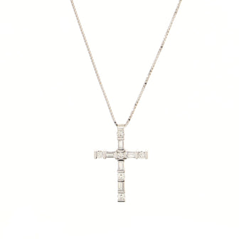 Damiani Cross Pendant Necklace 18K White Gold with Diamonds .55CT
