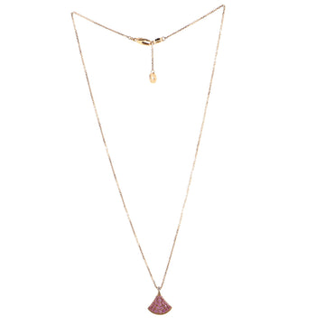 Bvlgari Diva's Dream Pendant Necklace 18K Rose Gold with Pink Sapphires and Diamond
