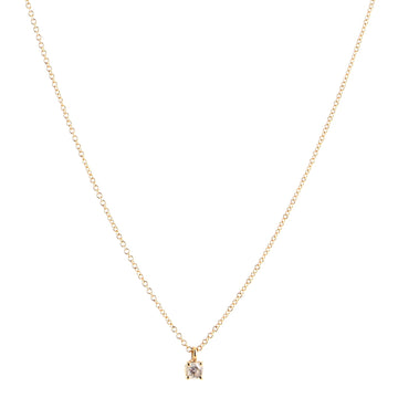 Tiffany & Co. Solitaire Pendant Necklace 18K Rose Gold with Diamond .17CT