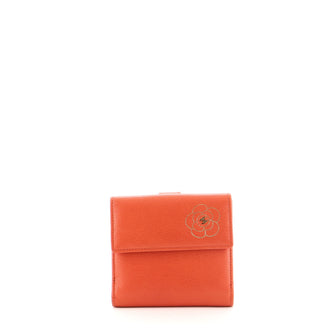 Chanel Bifold Wallet Camellia Lambskin Compact