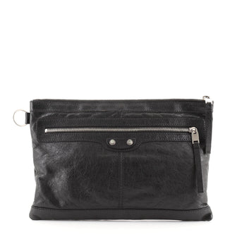 Balenciaga Classic City Clip Pouch Leather Medium