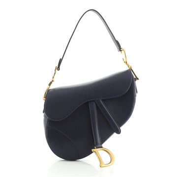 Christian Dior Saddle Handbag Leather Medium