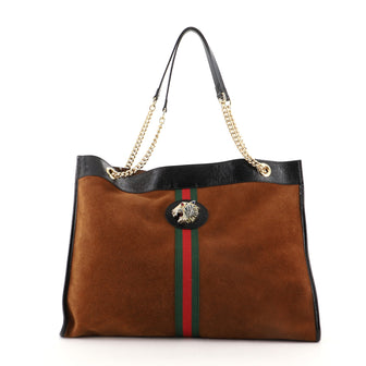 Gucci Rajah Chain Tote Suede Large