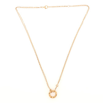Cartier 2 Diamonds Love Pendant Necklace 18K Rose Gold and Diamonds