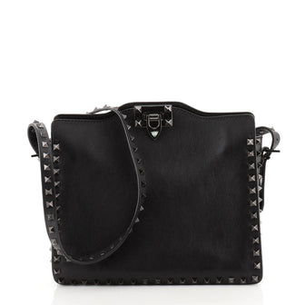 Valentino Rockstud Flip Lock Messenger Bag Leather Small