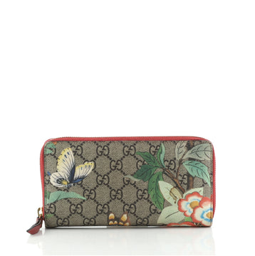 Gucci Zip Around Wallet Tian Print GG Coated Canvas