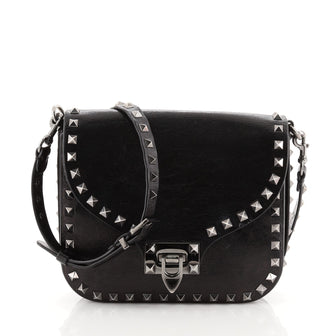 Valentino Rockstud Flip Lock Flap Bag Leather Small