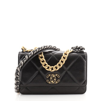 Chanel 19 Wallet on Chain Quilted Goatskin Black 2379031