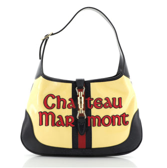Gucci Chateau Marmont Jackie Hobo Embroidered GG Coated Canvas Medium