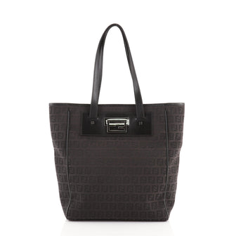 Fendi Vintage Flip Lock Tote Zucchino Canvas Tall